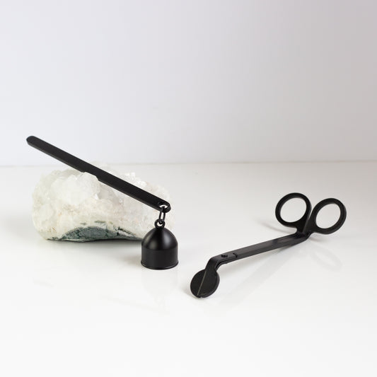 Matter Black Wick Trimmer and Snuffer Set