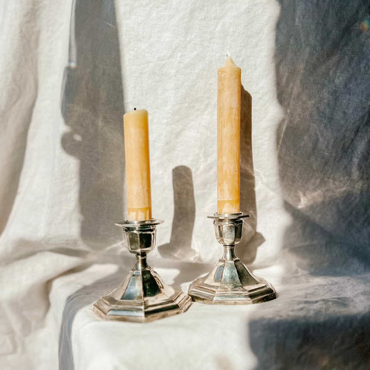 Vintage Silver Candlestick Holders | Bundle