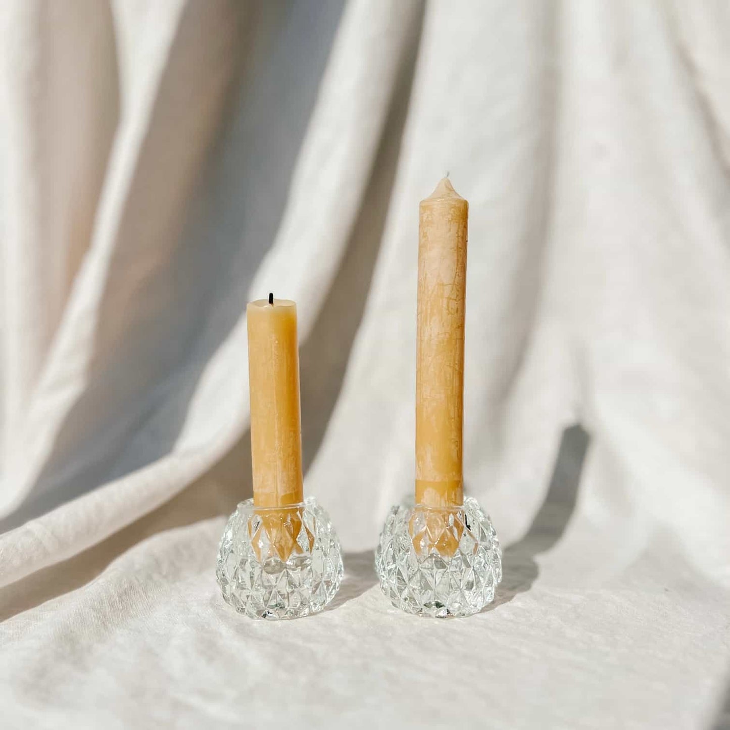 Textured Glass Candlestick Holders | Bundle